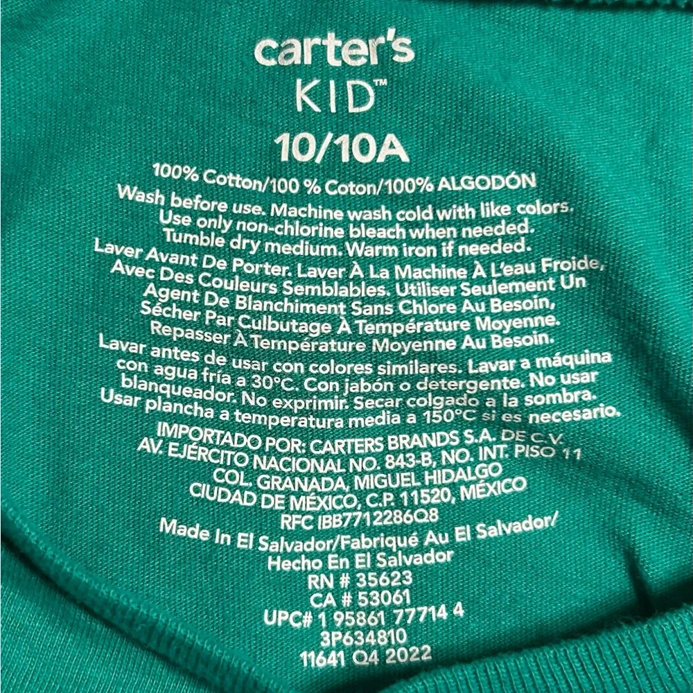 Carter's Green Kids Tee with Lucky Motifs‎